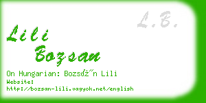 lili bozsan business card